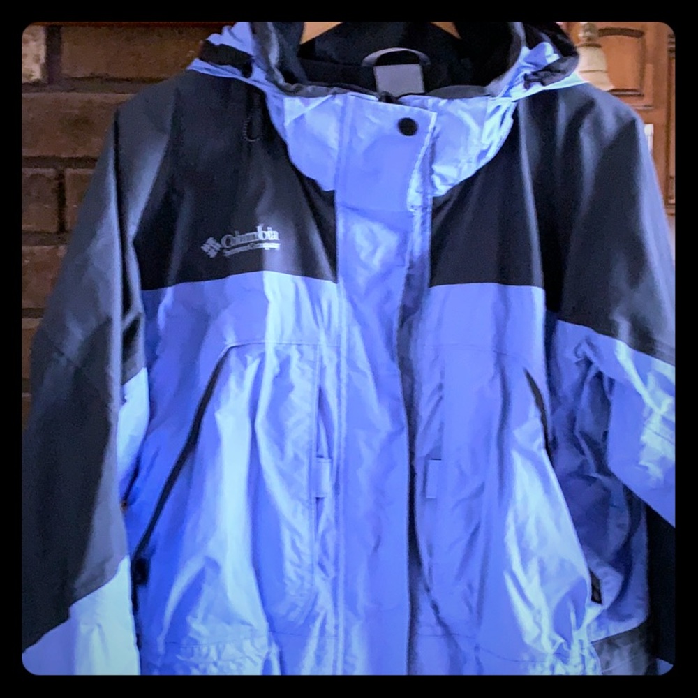 Columbia blue and charcoal gray ladies large coat